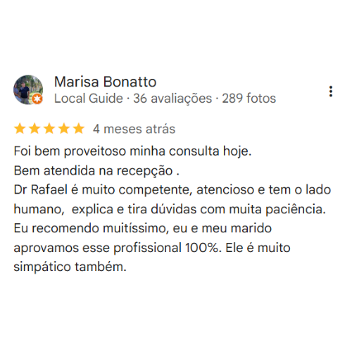 Depoimento Google Dra. Camila Coradi