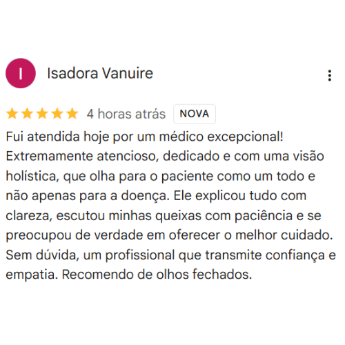 Depoimento Google Dra. Camila Coradi